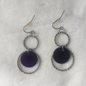 Purple and Silver Hanging Earrings